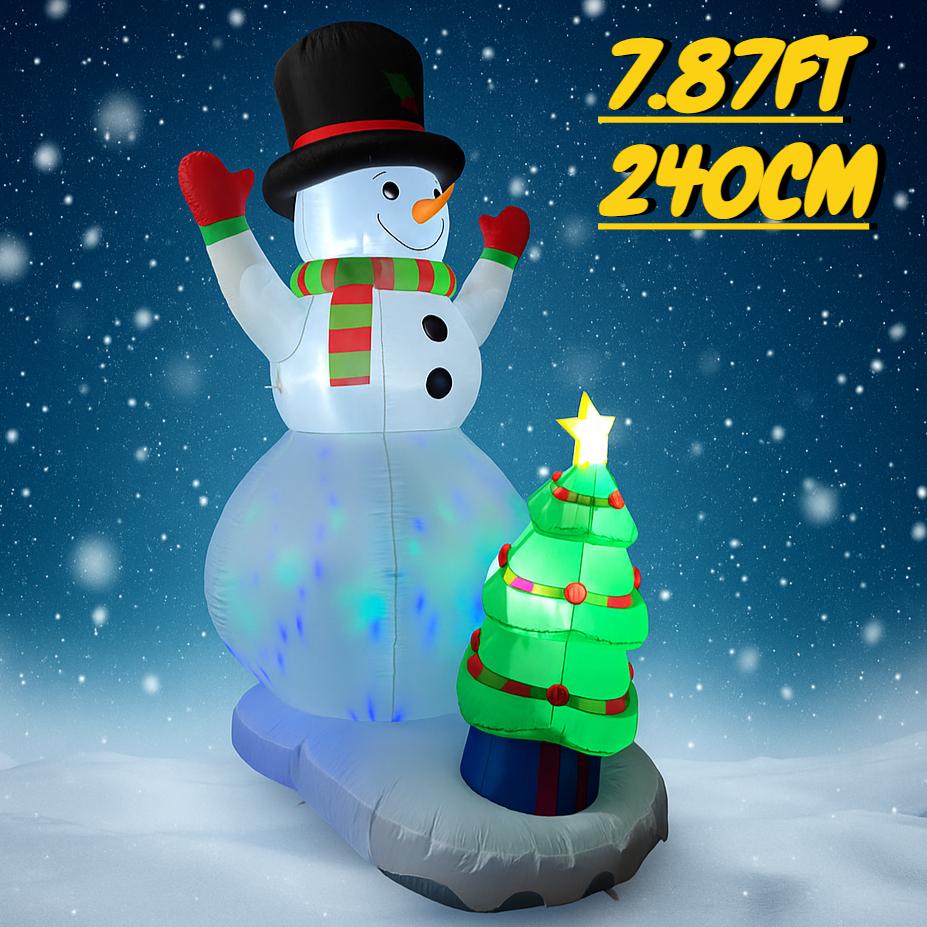 7.87FT Inflatable Snowman Toy Christmas Tree Xmas Decorations for Yard LED Lights Christmas Supplies Home Ornament Holiday Gift