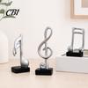 Study Room Decoration 3Pcs Minimalist Music Note Resin Sculpture, Treble Clef & Eighth Quarter Desk Desktop Decor for Piano Living Room, Matte