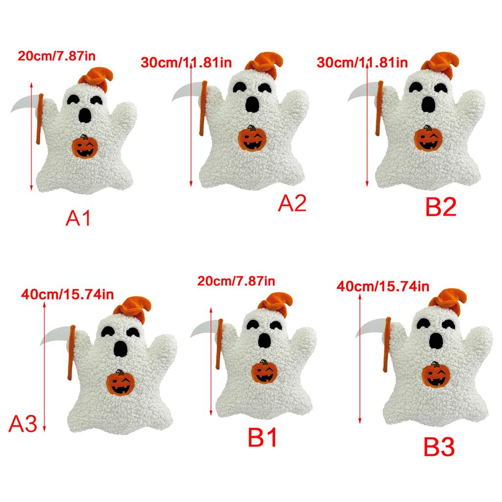 Spooky Ghost Plush Toy Pumpkin Pillow Cushion for Children's Halloween Decoration and Birthday Christmas Gift
