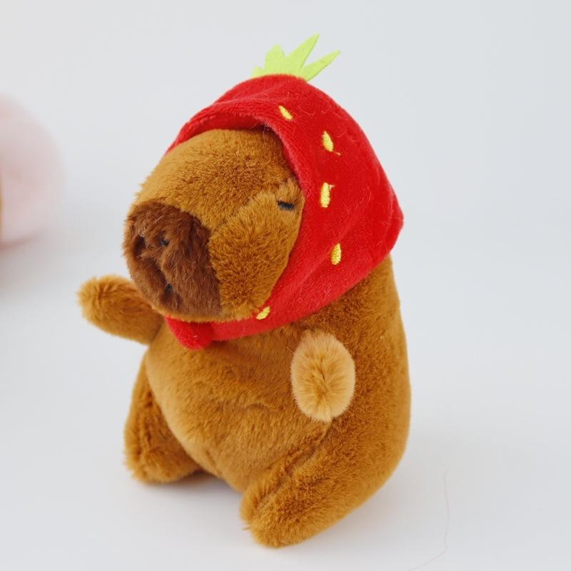 Cute Capibara Kapibara Plush Toy Cartoon Guinea Pig Pendant Soft Stuffed Doll Keychain Backpack Car Bag Key Ring Decor Kid Gift