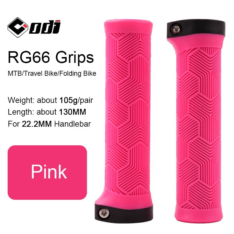 ODI Grips Lock On Bicycle Handlebar Grips Soft Mountain Bike Grip Shock Absorption Bicycle Handle Non-slip MTB Cuffs розовый