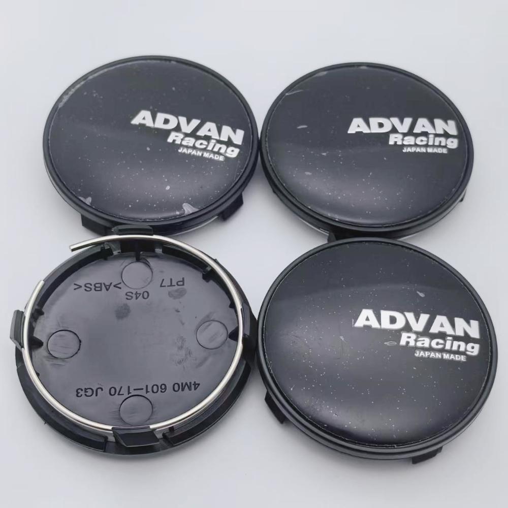 4pcs 61mm ADVAN Racing Logo Emblem Car Wheel Center Caps Wheel Hubcaps Rims Center Dust Cover Replace Car Styling Accessories