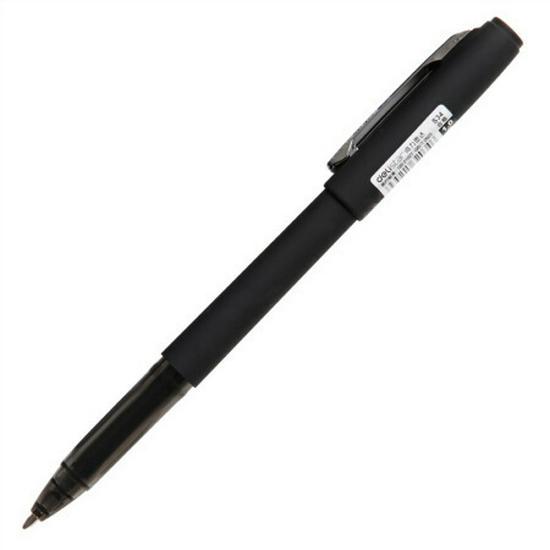 Deli S34 Gel Pen, 1.0mm Thick Bullet Tip, Black Signature Pen for Business & Practice
