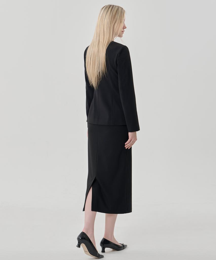 HYEYEONG KIM Cord Set Tailored H-Line Maxi Skirt - Black
