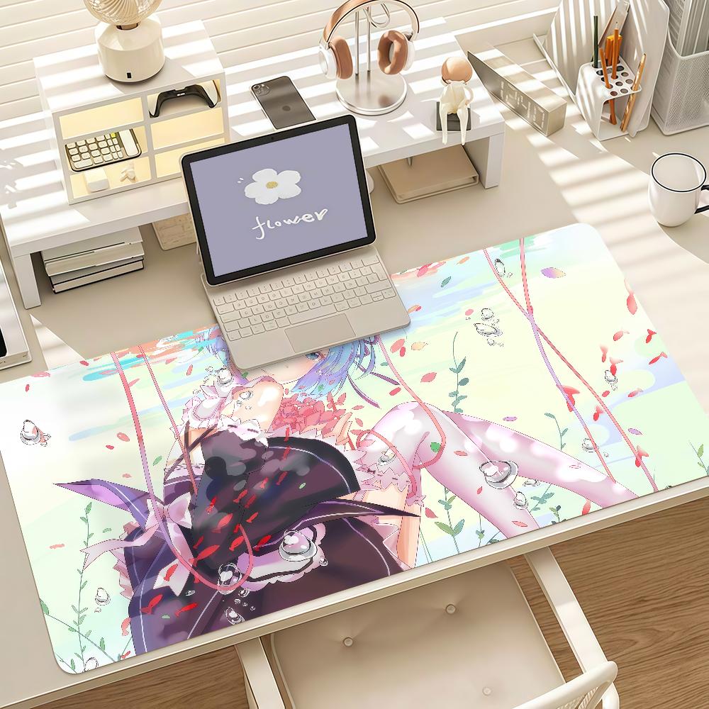 Anime Rre Zero Rem Mouse Pad Anti Slip Rubber Edge Locked Thickened Laptop Gaming Desk Mat