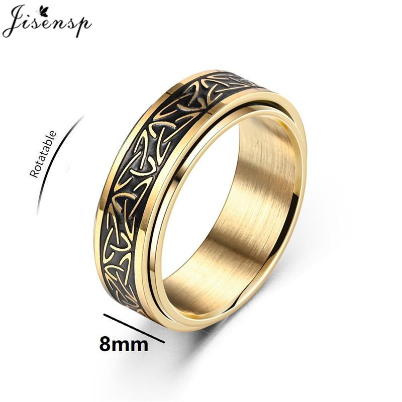 Viking nerezová ocel keltský uzel runové prsteny pro muže úleva od stresu otočný prsten punkové šperky dárek