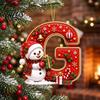 Indoor Holiday Decorations Cute Snowman Letter Christmas Ornament, 2D Flat Personalized A-Z Alphabet Gifts for Family Friends Acrylic Hanging Pendant
