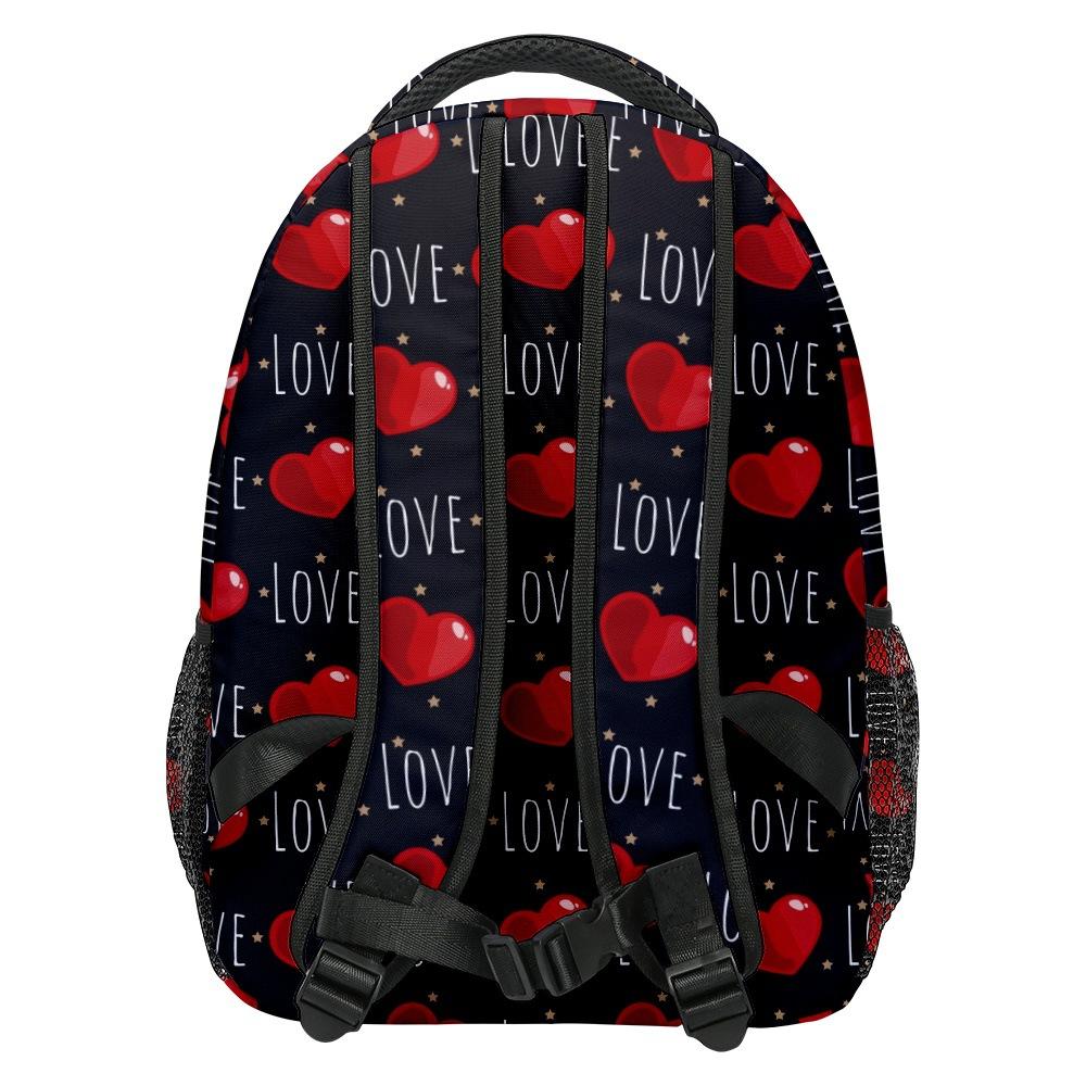 Cartoon Kpop Novelty Youthful School Bags Unisex Love Heart Travel Bags 3D Print Oxford Waterproof Notebook Shoulder Backpacks