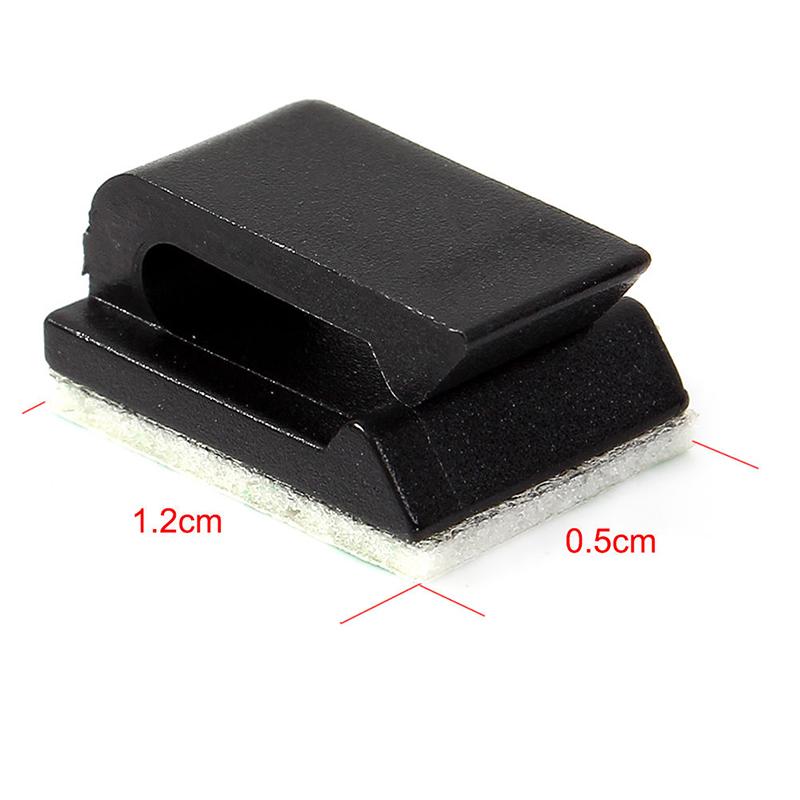 20 PCS Plastic Car Wire Cord Cable Holder Wrapper Pasted Flat Cable Holder Tie Clips Fixer