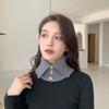 Knitted Button Fake Collar Pullover Scarf for Women's Korean Version Versatile High Neck Sweater Decoration Neck Protection Warm