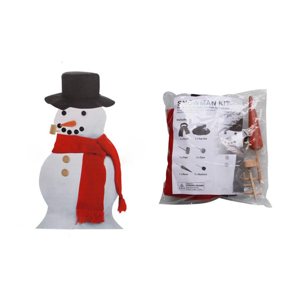 Party Upgrade Christmas Snowman Dress Up Set Combination Wooden Button Pipe Hat Scarf