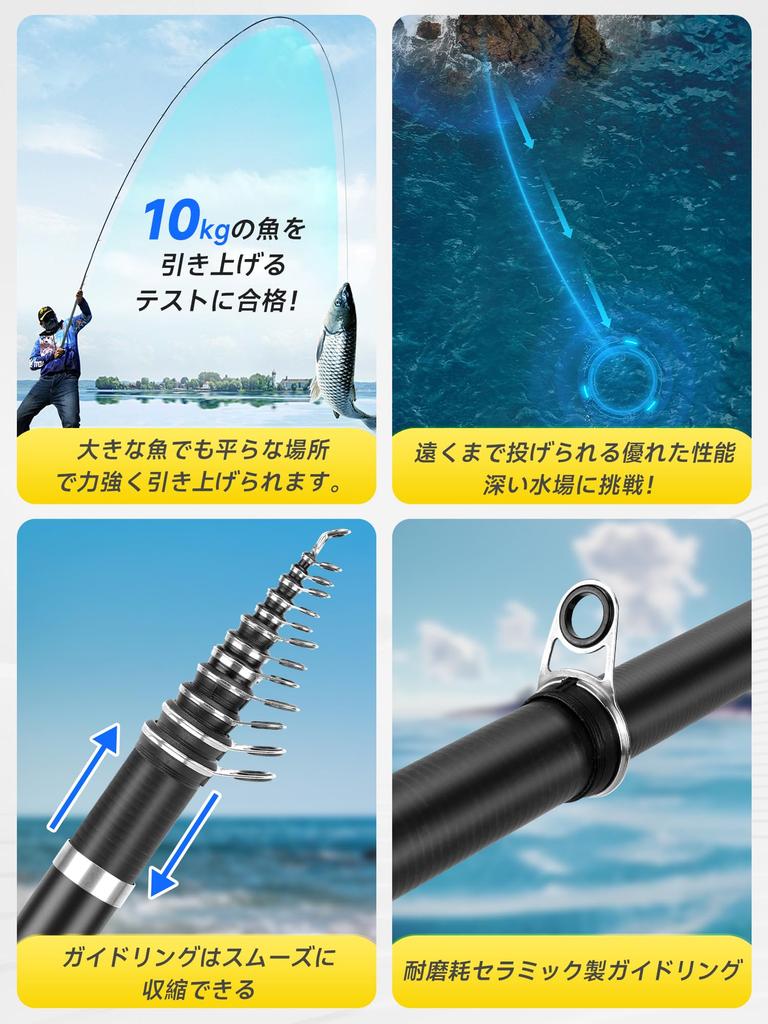 SANLIKE Casting Rod, Long-Distance Casting Rod, 3.0M/3.6M/4.5M/5.4M/6.3M, Telescopic Carbon Spinning Rod (3.6m/360cm)