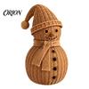 Seasonal Home Accents Christmas Snowman Ornament for Tabletop Decor, Retro Resin Figurine Decorative Figurines Fireplaces with Knitted Texture Winter