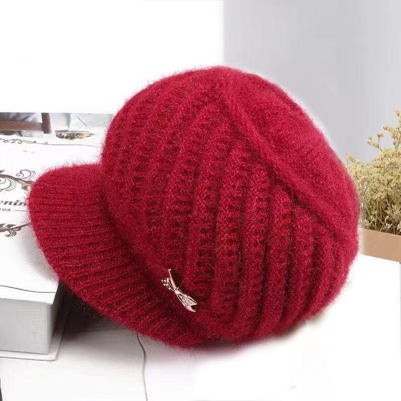 Winter New Velvet Warm Wife Hat Versatile Old Hat Women's Cold-proof Knitted Wool Hat