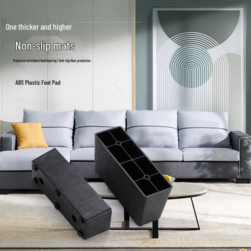 Hochwertiges schwarzes L-förmiges Sofa & Tisch Kunststofffüße