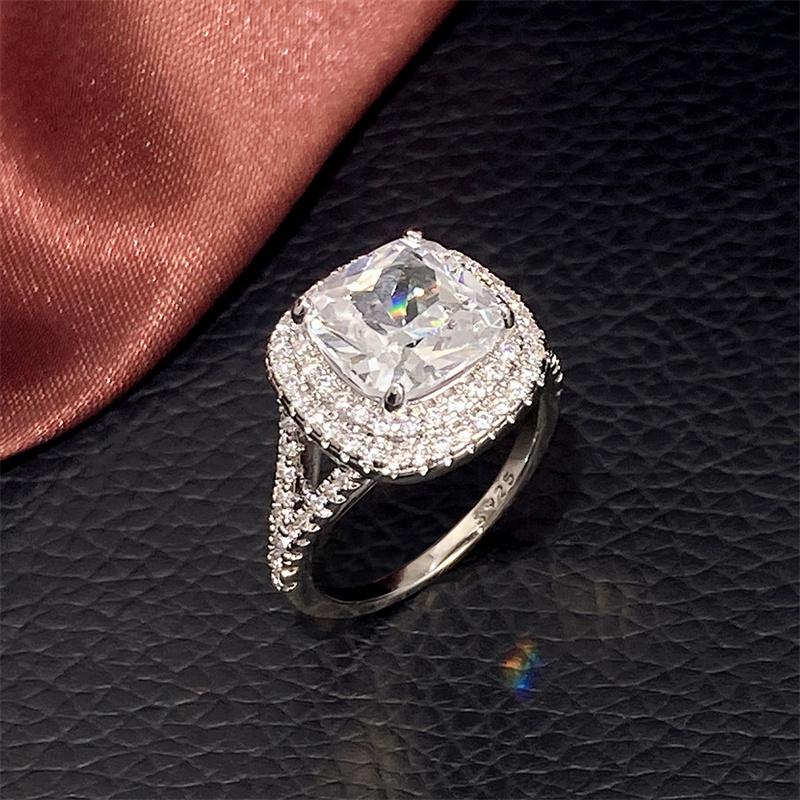 Novos anéis de cristal de zircônia cúbica de luxo para mulheres, alianças de casamento, acessórios, anéis brilhantes AAA CZ, joias da moda