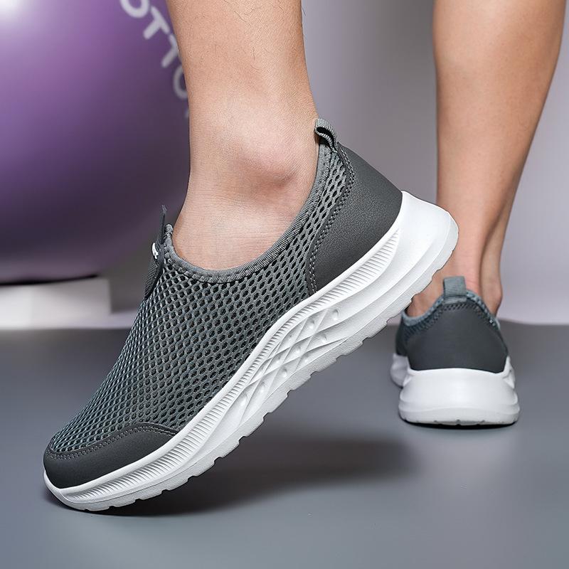 One-Foot Casual Shoes Men's Mesh Breathable Lightweight Sports Shoes Fashionable Versatile Trendy Travel Shoes Comfortable