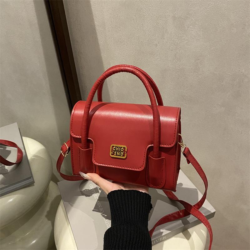 Fashion messenger bag women's bag new autumn niche small bag single shoulder handbag solid color small square bag
