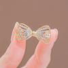 Full Rhinestone Bowknot Shape Brooch for Women Exquisite Suit Accessories Elegant Jewelry Party Gift Bulk