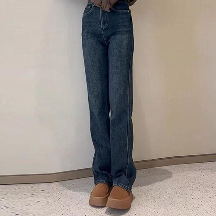 

Женские джинсы больших размеров с высокой посадкой и широкими штанинами - Коллекция Весна/Лето 2025 L (Recommended 113-126cm)