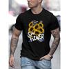 Europäische Größen Herren Basic Kurzarm-T-Shirt mit Aufdruck - Rundhals Lässiges Sommer-Top, Mittlere Dehnbarkeit