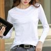 Casual Fashion O-neck koszula z długim rękawem damska Plus rozmiar bawełniana koszulka jesień jednolita, luźna na cały mecz Office Lady koreańskie ubrania 10800 1135
