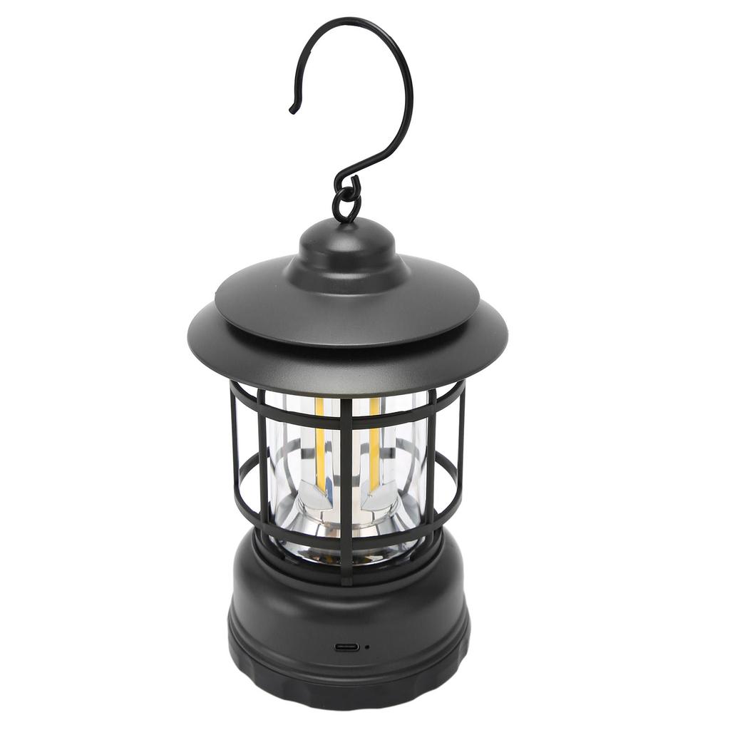 Vintage Camping Lantern IPX4 Waterproof Eye   USB Re Able Decorative Portable COB Tent Lamp with Hook
