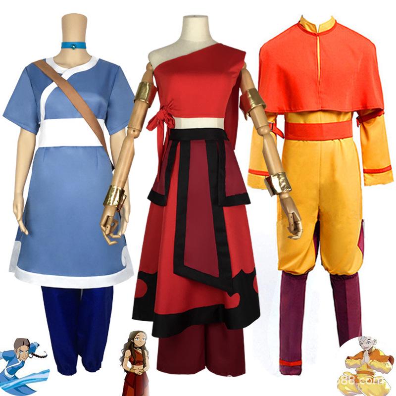 Katara Bumi Avatar Anime Cosplay Full Costume Set