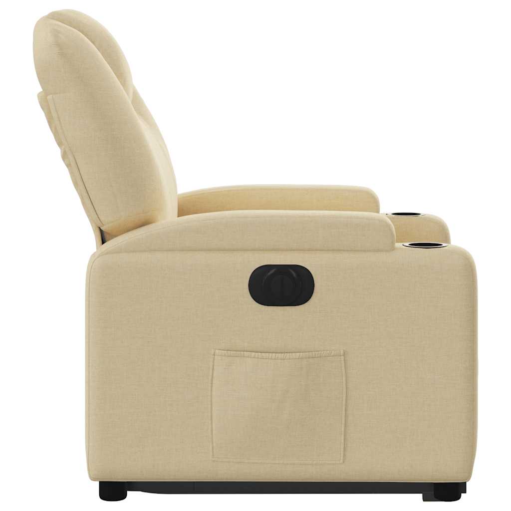 Electric Recliner Chair with Rising Function Cream Fabric