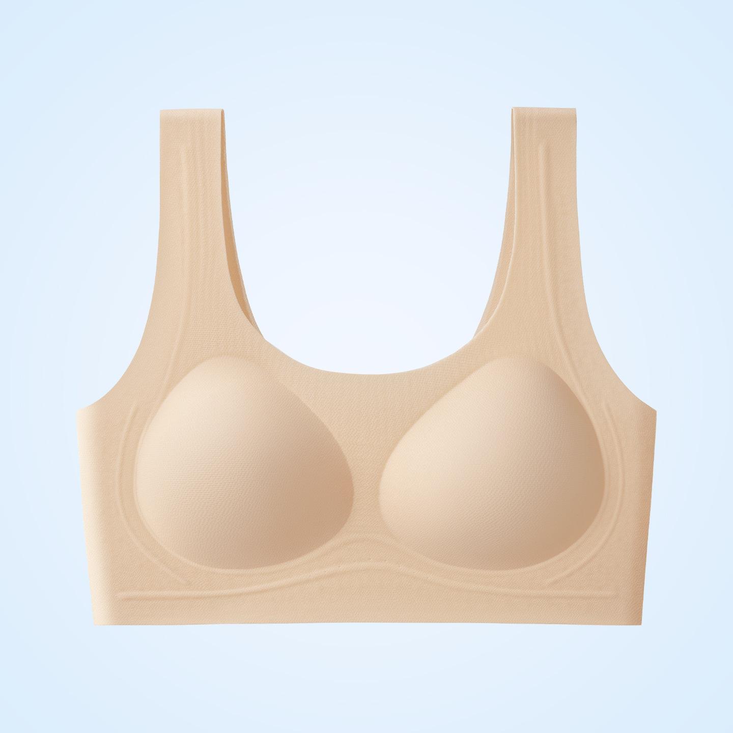 3D Support Shockproof Teen Puberty Vest Bra, Fixed Cup Middle High School Girls Bra M