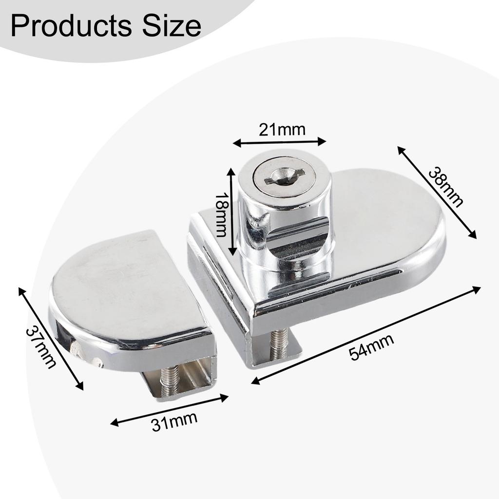 Zinc Alloy Double Door Lock for Glass Cabinets Designed for Display Cabinets with Glass Thickness Range 5mm To 8mm