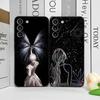 Creative Black Stardust Girl Pattern Phone Case for Samsung Galaxy A56 A14 A55 A16 A54 A36 A53 A52 A51 A50 A22 Soft Cover Shell
