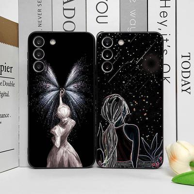 Kreativní černý vzor Hvězdný prach Dívka Pouzdro na telefon pro Samsung Galaxy A56 A14 A55 A16 A54 A36 A53 A52 A51 A50 A22 Měkký kryt