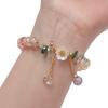 1pc Korean Style Sweet Daisy Flower Bracelet Colorful Crystal Beaded Elastic Rope for Women Girls Party Wedding Jewelry Gift