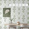 Modern Green Peel and Stick Wallpaper Green and White Self Adhesive Wall Paper Removable Contact Paper for Cabinets Bedroom