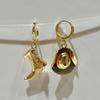 Punk Asymmetric Charms Earrings Fashion Geometric Pendant Earrings Cowboy Hat Boot Earring  Unisex