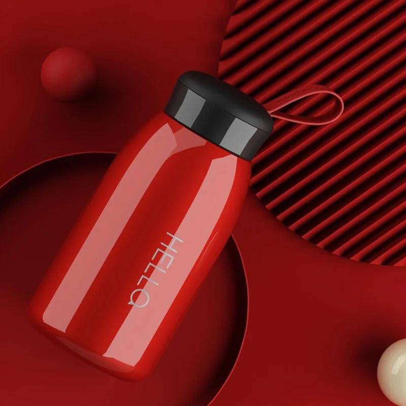 520ML Thermos Cup Stainless Steel Thermal Water Bottle Hot Cold Drinks Leak-Proof Travel Coffee Cup Portable Drinking Utensil 520ML красный