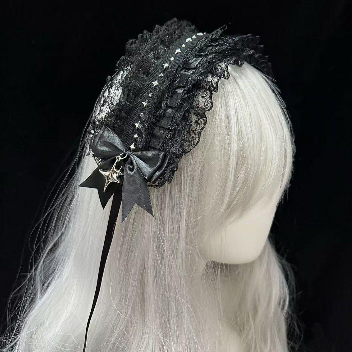 

Y2K Accessories Lolita Bow Cute Accessories Hair Bands Women s Goods Things for Hair Girls Item Hair Clips for Girls Hair Bows чёрный