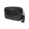 MICHAEL KORS Ginny Letter Logo Solid Color Commuting Tassel Leather Camera Bag Shoulder Crossbody Bag Medium Women's Black