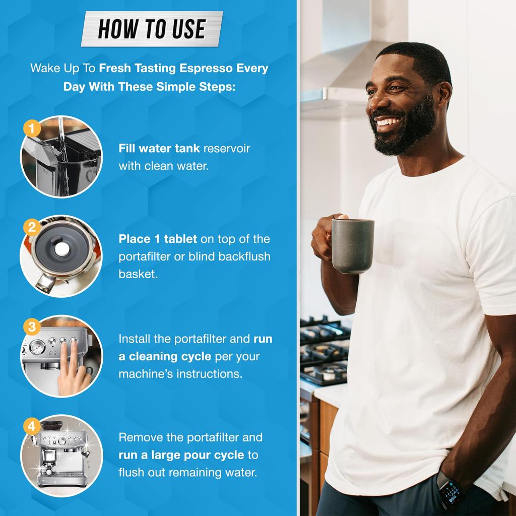 Espresso Machine Cleaning Tablets Descaling - 120 Tabs | Compatible with Breville Barista Express, Gaggia, Delonghi, Jura, Philips | Expresso Maker Ba