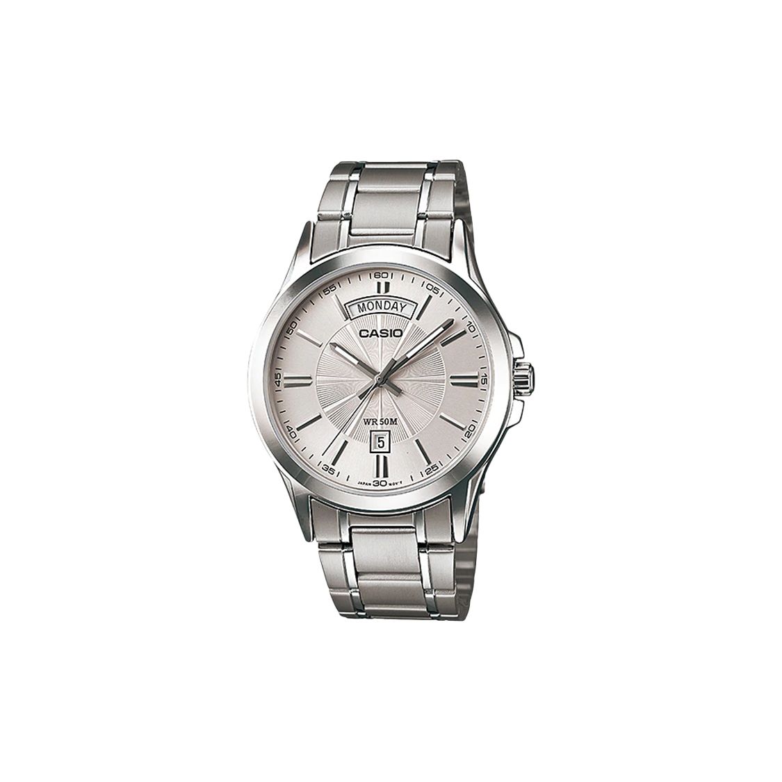 

Casio Standard Series Dress Enticer Retro Minimalist Classic Pointer Date Display Waterproof Quartz Movement Stainless Steel Strap MTP-1381D-7AVDF Regular Watch Box,Silver Gray Watch Dial