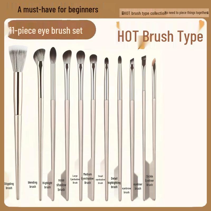 15-teiliges vergoldetes Lidschattenpinsel-Set mit tragbarer Tasche