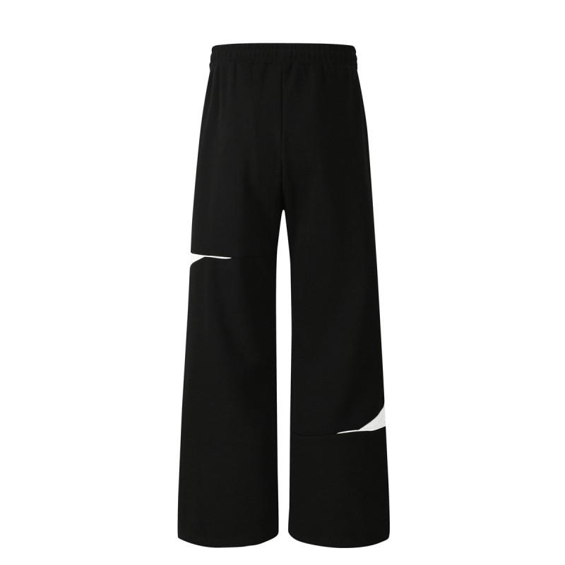 Vintage American Color Block Sweatpants Loose Fit Wide Leg Pants Men Women Teens