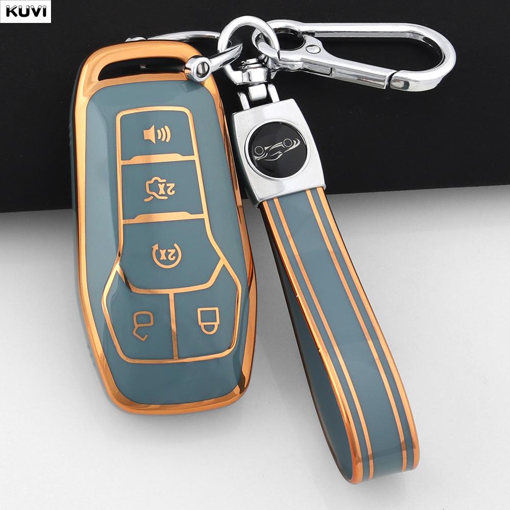 5 Buttons Tpu Car Cover Case Holder Shell Fob Keychain For Ford Explorer Edge Mustang F Series Truck