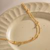 Fashion 18K Gold Beads Chain Bracelet PVD Plating Waterproof Double Layer Bead Chain Bracelets