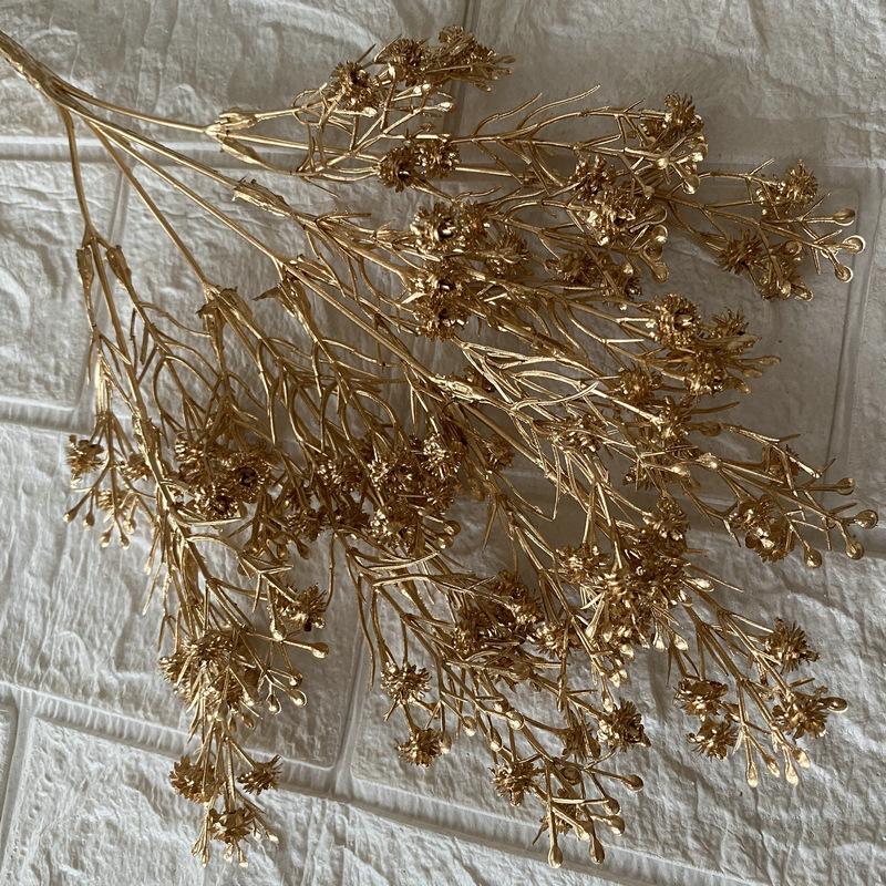 Artificial Golden Eucalyptus Hydrangea Fan Leaf Fake Flower Wedding Photography Home Hotel Ginkgo Leaves Plant Accessories Decor