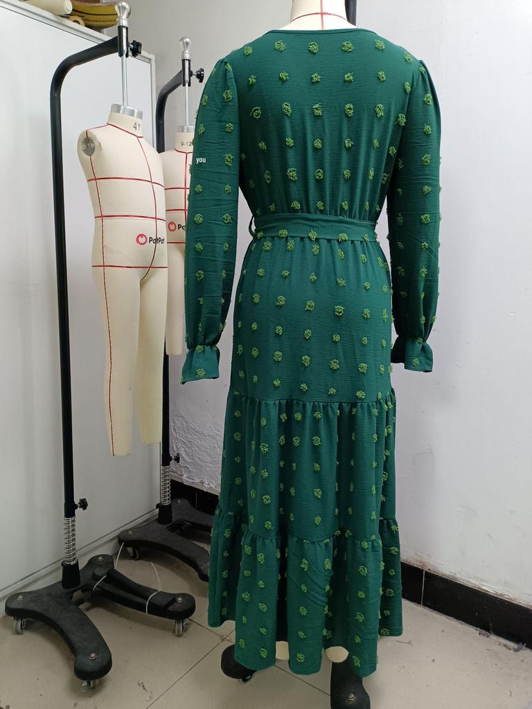 Women's Solid Color Big Swing Casual Long Dress for Autumn/Winter 2023