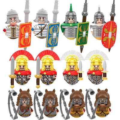 Dětské hračky Středověké vojenské figurky Model Ozbrojená pěchota Římský setník trubači Montáž Model Stavební kostky Dárky pro chlapce