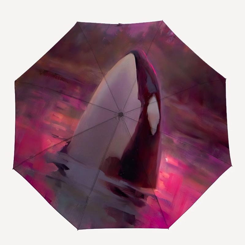 

1pc Whale Fashionable Automatic Opening/Closing Folding Umbrella with 8 Bones, Windproof Portable, Daily Use181