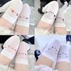 Cute Cartoon Print Jk Socks For Women Kawaii Emoji Pattern Thigh High Stockings Over Knee High Long Socks Sweet Lolita Style